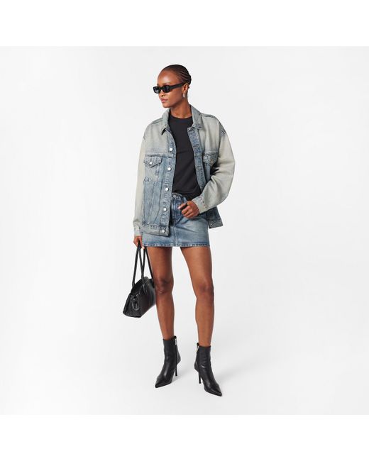 GOOD AMERICAN Blue Mini Five-Pocket Denim Skirt