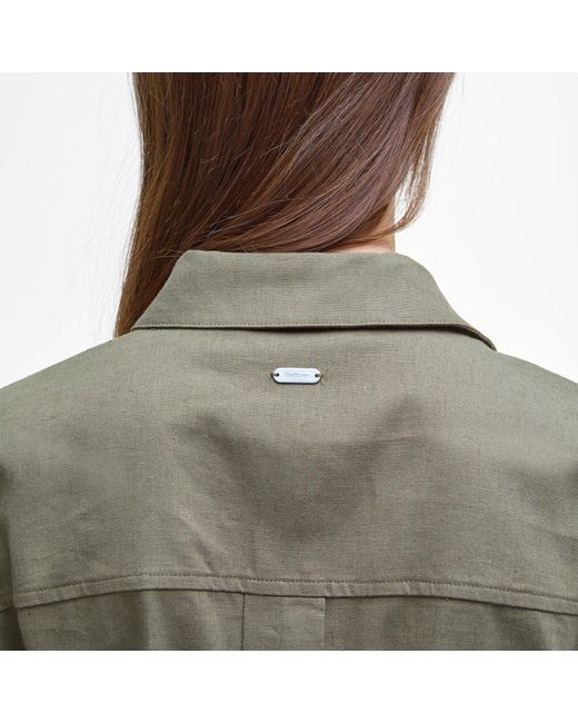 Barbour Green Nicole Belted Shirt Dress