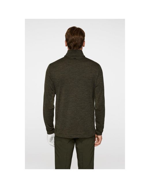 J.Lindeberg Green Destry Quarter Zip Pullover for men