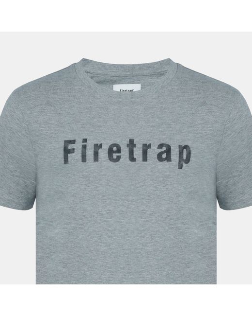 Firetrap Blue Large Logo T Shirt for men