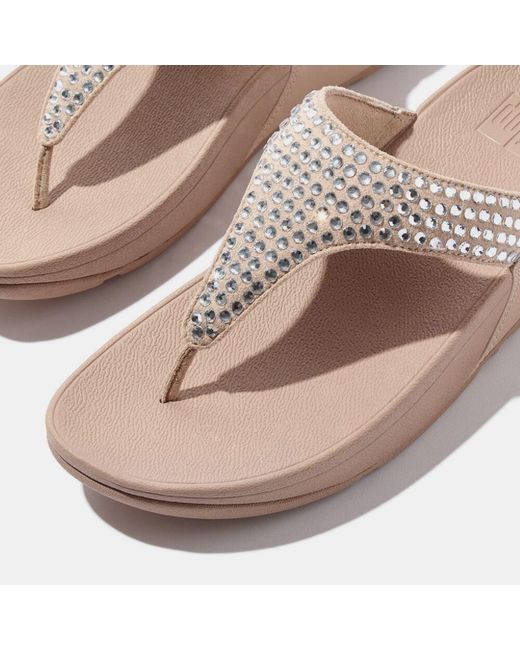 Fitflop Brown Lulu Maxi-Crystal Toe-Post Sandals