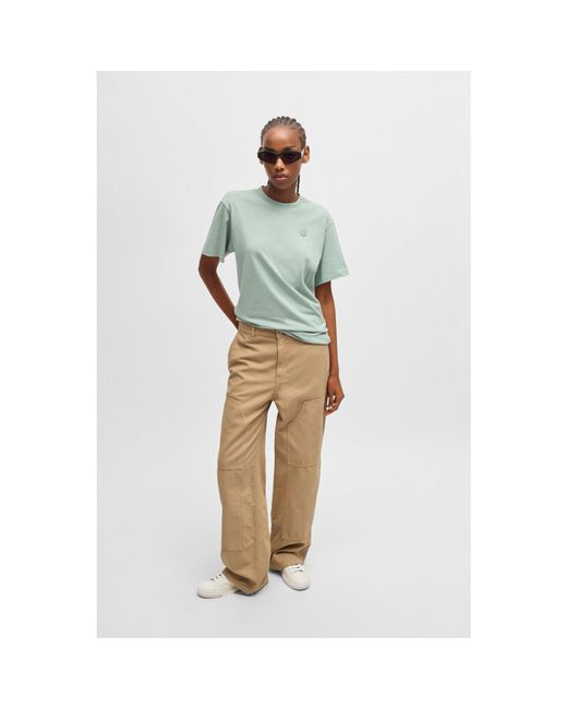 HUGO White Hacarpe Straight Leg Trouser