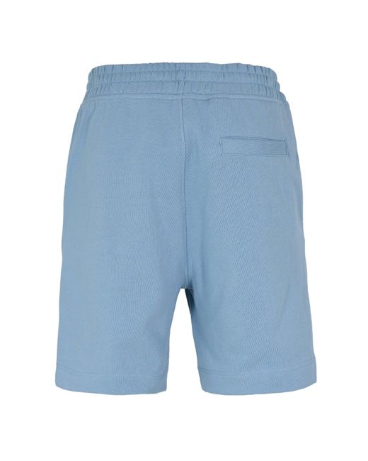 Boss Blue Mid-Length Elasticated Drawstring Fleece Shorts for men