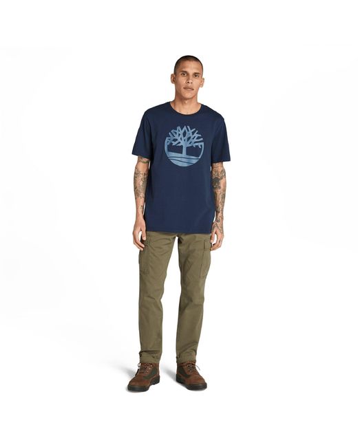 Timberland Blue Kennebec River Tree Logo Short Slee for men