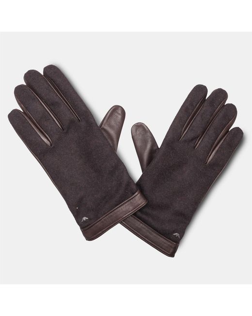 Emporio Armani Brown Leather Gloves for men