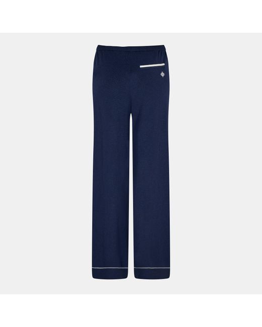 The Couture Club Blue Knitted Panel Trousers
