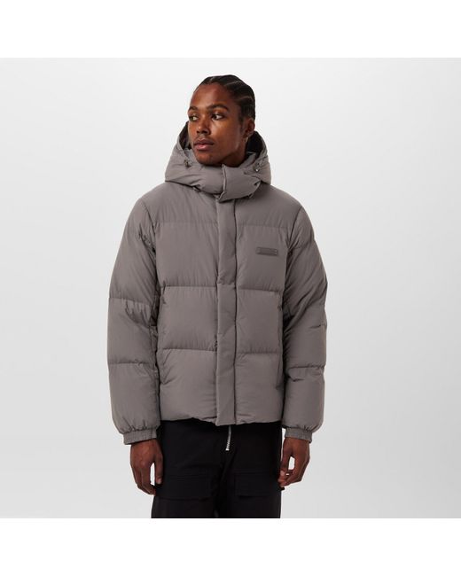 ARMANI EXCHANGE Gray Down Water-Resistant Short Puffer Jacket for men