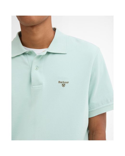 Barbour Blue Short Sleeve Polo Shirt for men