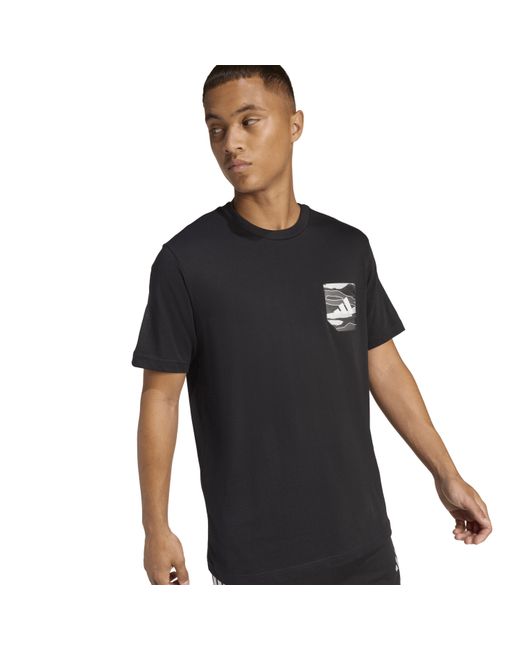 Adidas Black Graphic Logo T-Shirt for men