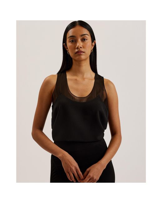 Ted Baker Black Panel Tank Top