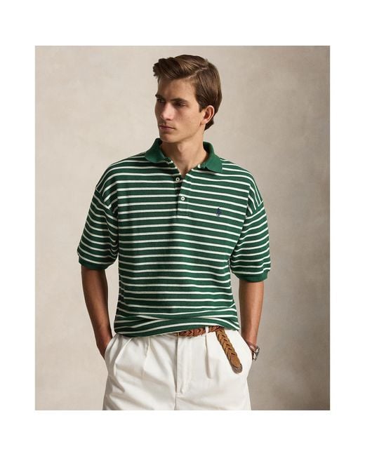 Polo Ralph Lauren Green Knitted Short Sleeve Polo Shirt for men