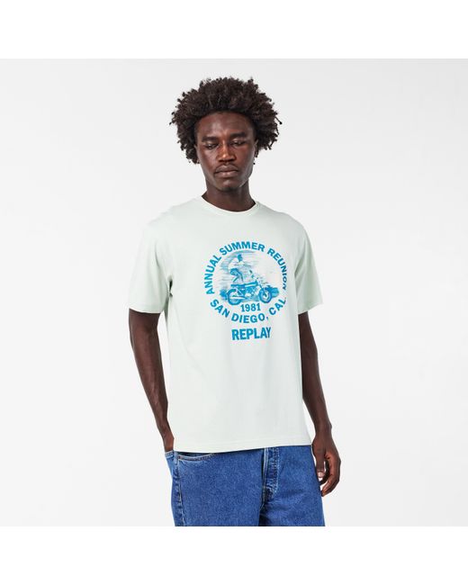 Replay Blue Moto Tricks T-Shirt for men