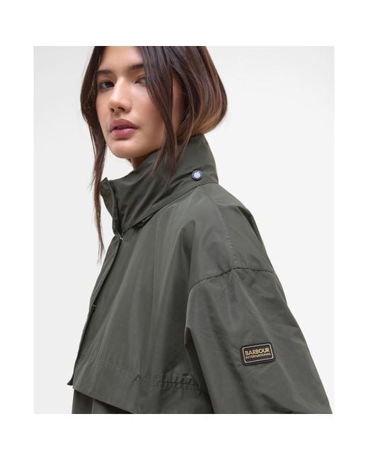 Barbour Gray Lolita Showerproof Long Sleeve Concealed Hood Rain Anorak