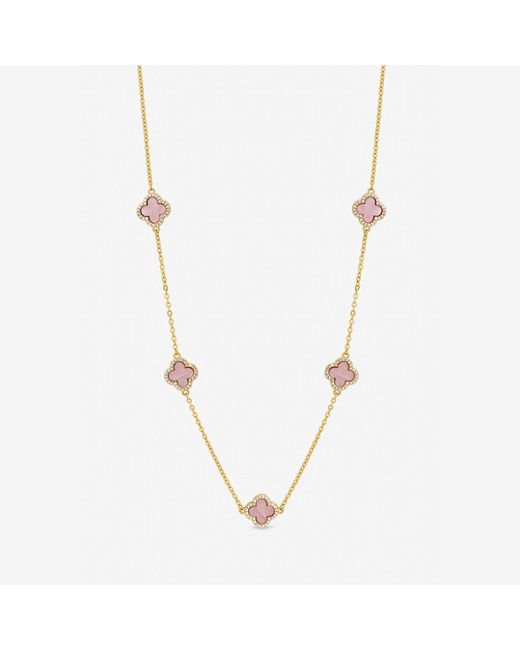 Jon Richard Metallic Plated And Station Clover Necklace