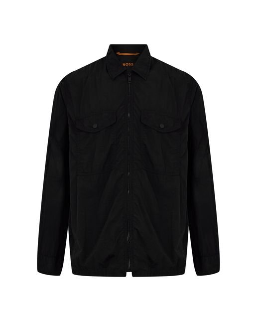 Boss Black Zip Long Sleeve Overshirt for men
