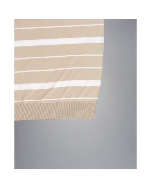 Paul & Shark Natural Stripe Short Sleeve Polo Shirt for men