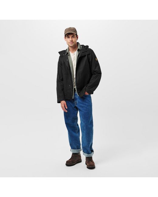 Belstaff Black Water-Resistant Lightweight Rain Anorak for men