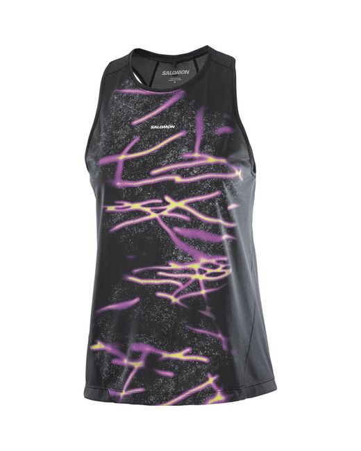 Salomon Gray Shakeout Core Graphic Tank