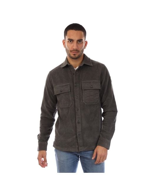 Belstaff Black Corduroy Fallgate Shirt for men