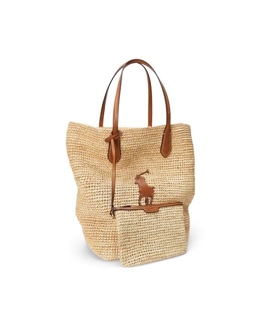 Polo Ralph Lauren Metallic Natural Tote Bags