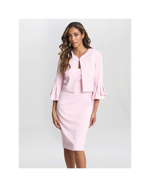 Gina Bacconi Pink Melissa Crepe Dress And Jacket