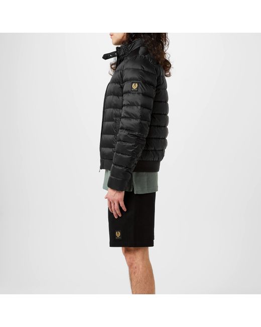 Belstaff Black Circuit Water Resistant Duck Down Short Puffer Jacket for men