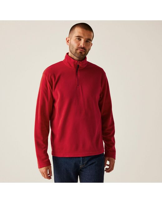Regatta Red Micro Lightweight Half Zip Fleece for men