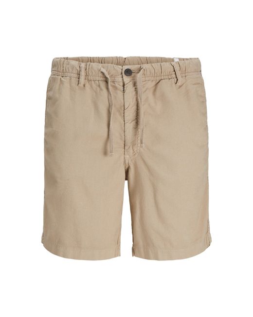 Jack & Jones Black Linen Plus Size Tracksuit Shorts for men