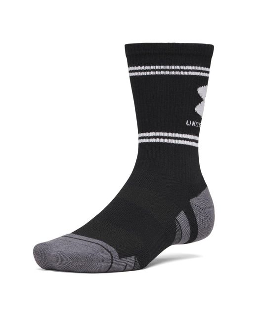 Under Armour Black Performance Tech 3 Pack Crew Socks