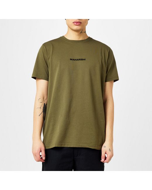 Maharishi Green Miltype Embroidered T Shirt for men