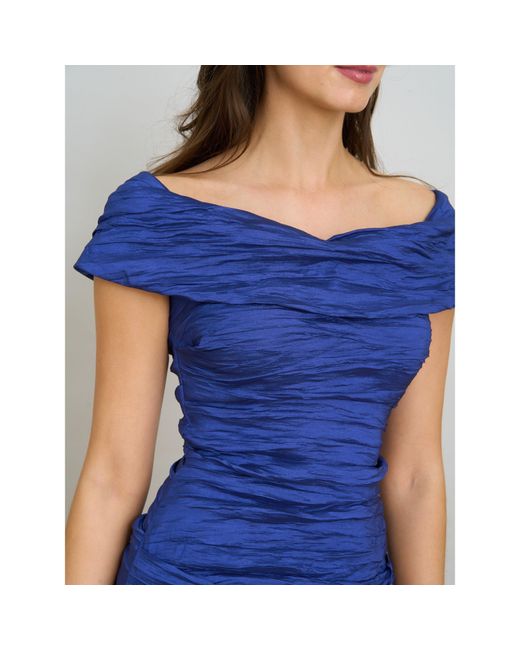Gina Bacconi Blue Sidney Off-Shoulder Maxi Dress