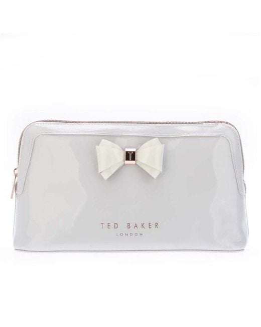 Ted Baker White Glossy Bow Wash Bag