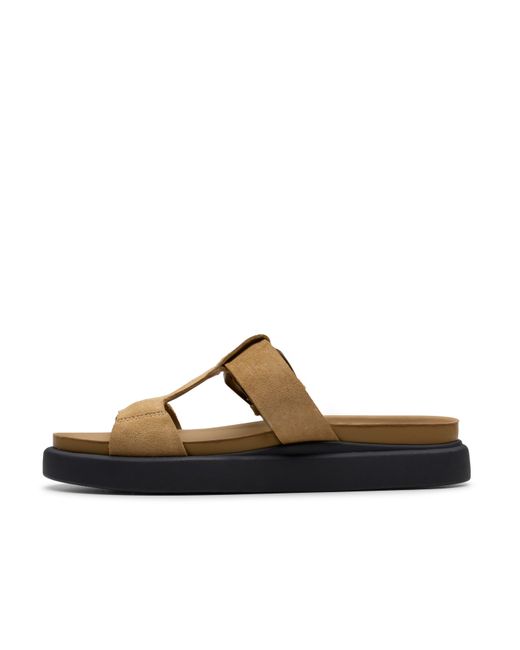 Clarks Brown Flat Mules