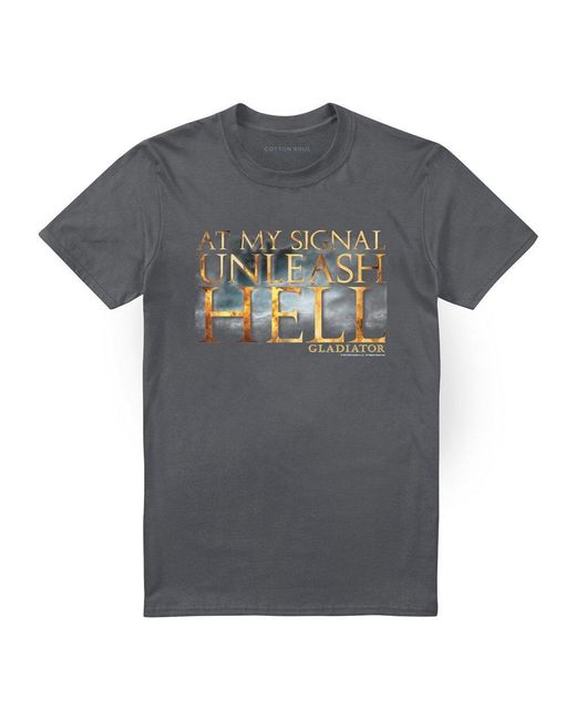 Other Gray Gladiator Unleash Hell T Shirt for men
