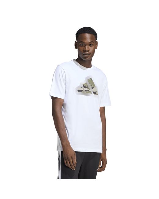 Adidas White Graphic Logo T-Shirt for men