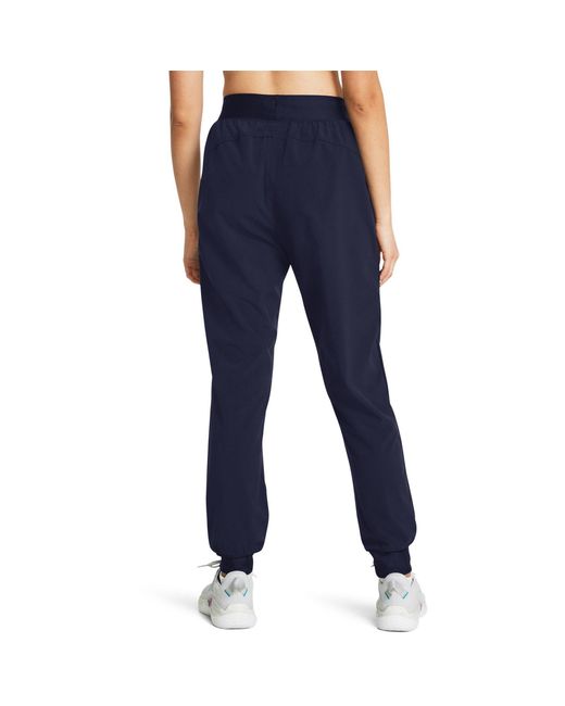 Under Armour Blue High Rise Woven Performance Tracksuit Bottom