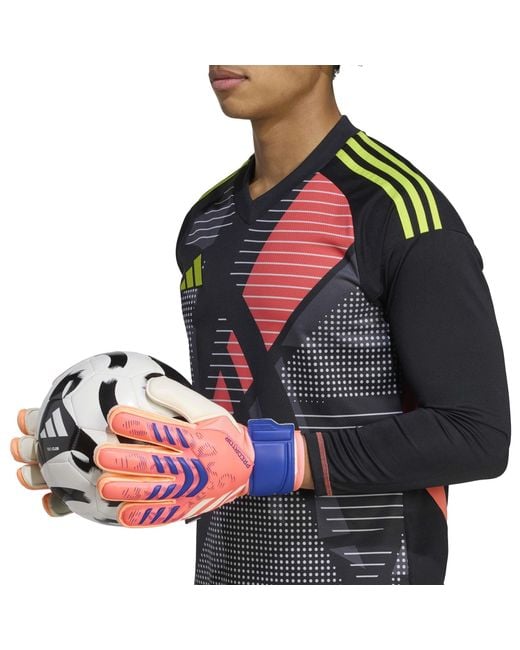 Adidas Blue Predator Match Fingersave Goalkeeper Gloves Adults