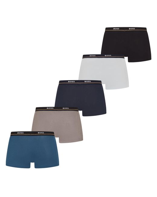 Boss Blue Bodywear 5 Pack Boxer Trunks With Logo Detail for men