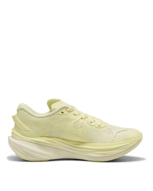 PUMA White Deviate Nitro 3 Fade Road Running Shoes