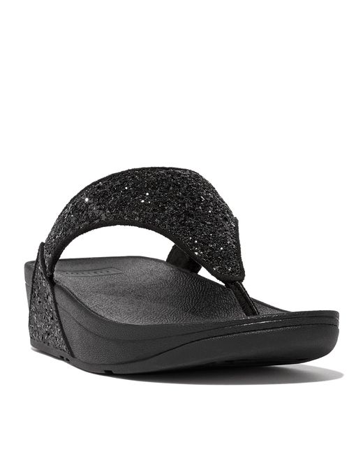Fitflop Black Lulu Glitter Sandals