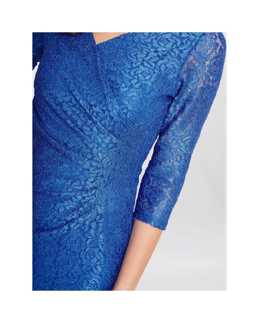 Gina Bacconi Blue Fearne Lace Wrap Maxi Dress