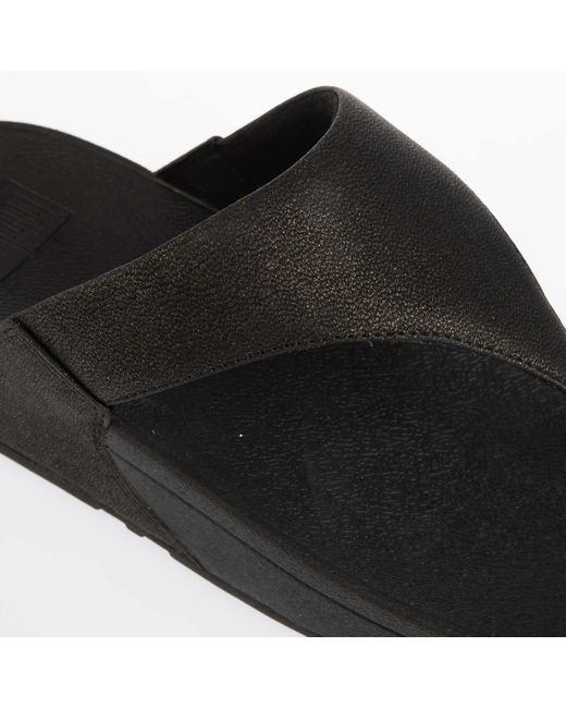 Fitflop Black Fit Flop Lulu Shimmer Toe-Post Sandals