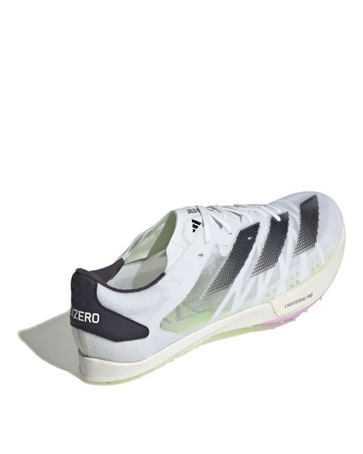 Adidas White Adizero Ambition Running Spikes for men
