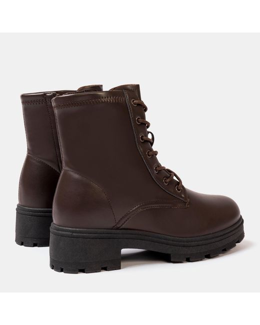 I Saw It First Brown Biker Ankle Boots