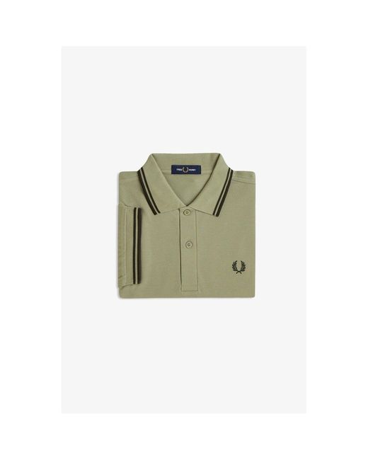 Fred Perry Green Short Sleeve Twin Tipped Polo Shirt for men