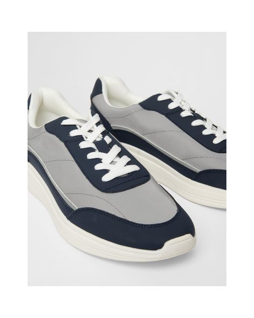 Threadbare Blue Ariba Trainer Casual Low-Top Trainers for men