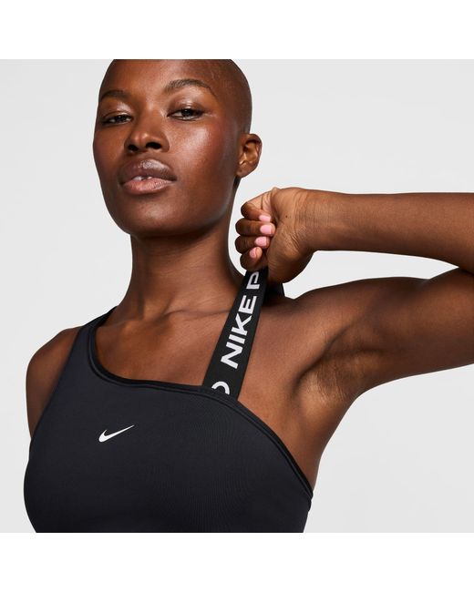 Nike Black Swoosh Medium Impact Sports Bra
