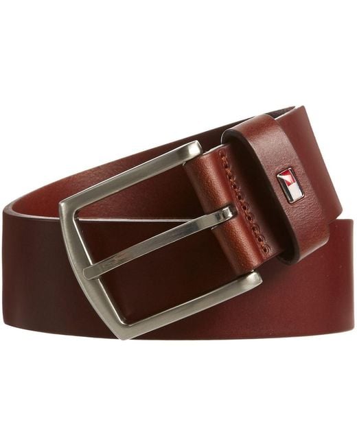 Tommy Hilfiger Brown Denton Leather Belt for men