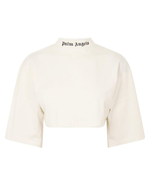 Palm Angels White Crop Top