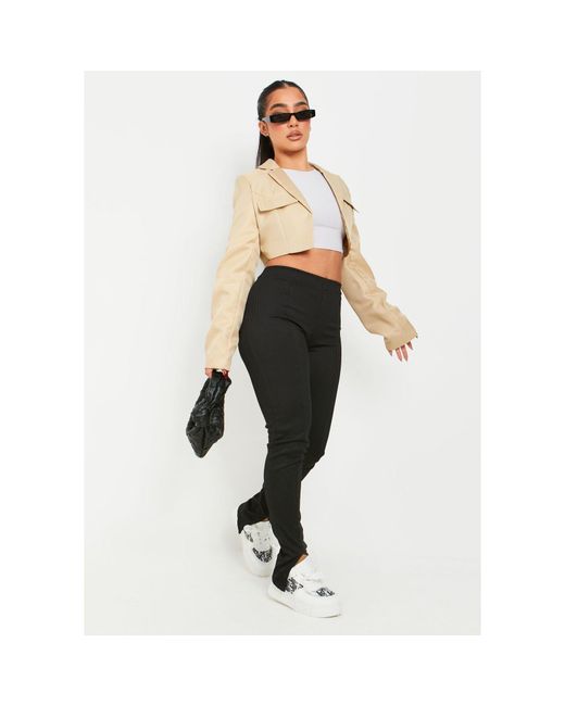 Missy Empire Blue Thick Rib Leggings